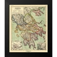 thumbnail image 2 of Kiepert 12x14 Black Modern Framed Museum Art Print Titled - Greece - Kiepert 1903, 2 of 5