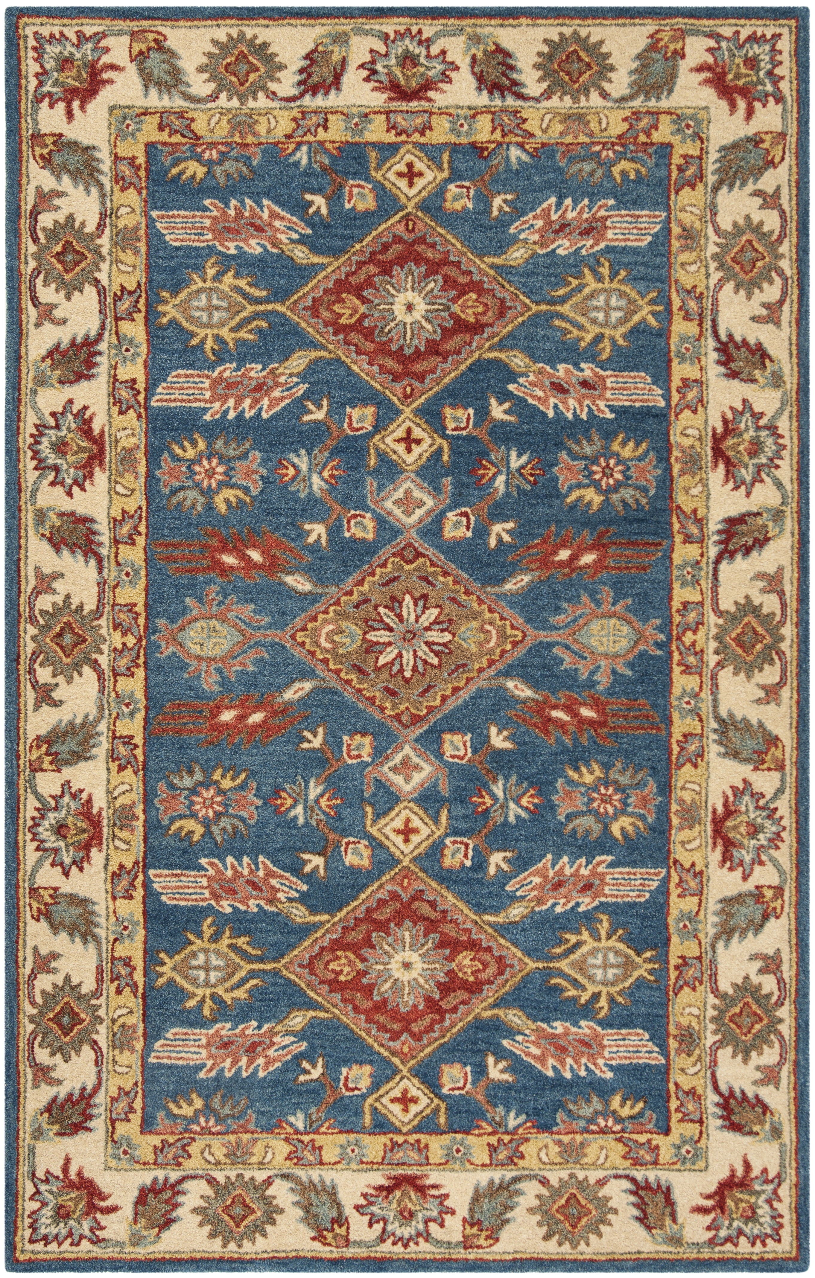 SAFAVIEH Antiquity Sydney Traditional Wool Area Rug, Blue/Red, 5' x 8'
