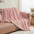 thumbnail image 4 of Super Soft Queen Blanket Pink Premium Silky Flannel Fleece 3D Heart Checkered Lightweight Bed Blanket All Season Use (Pink Heart, Queen(90"x90")), 4 of 6