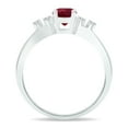 thumbnail image 3 of SZUL Women's Ruby and Diamond Sparkle Ring in 10K White Gold, 3 of 5