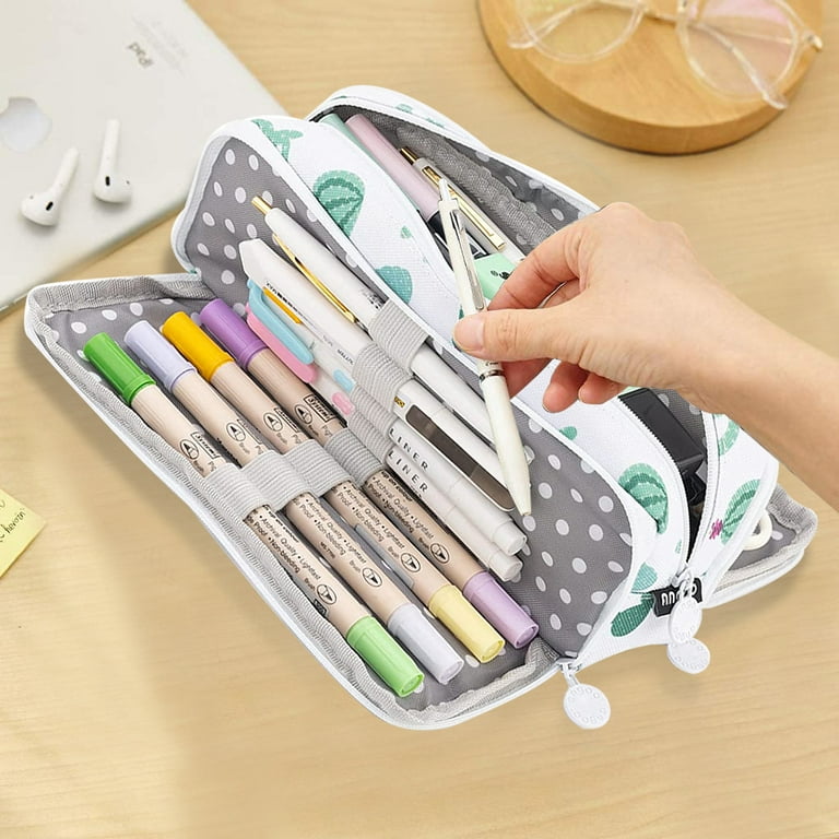 Retractable canvas pencil case Stitching color pencil bag School stationery  bag Student pen case Boy girls School supplies gifts