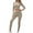 Khaki, variant on ibuvkizy Fall Two Piece Sets for Women 2025 Fall and Winter Fashion Strip Homewear Knitted Long-sleeved Suit Round Neck Top/shirt Set Khaki,S