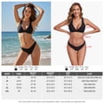 thumbnail image 4 of RELLECIGA Women's V Neck Bikini Set Wave Triangle Top Cheeky Two Piece Bathing Suits, 4 of 11