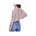 thumbnail image 2 of Free People Womens Striped Button Up Shirt, Off White, X-Small, 2 of 2