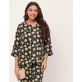 thumbnail image 5 of Moomaya Sleepwear, Printed Night Suit For Women, Cotton Kurta Pajama Set Pjs Loungewear, 5 of 9