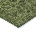 thumbnail image 4 of 9' X 12' Olive Green And Fern Green Floral Washable Indoor Outdoor Area Rug, 4 of 5