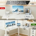 thumbnail image 2 of Homall 63in Wide L-shaped Electric Sit-Stand Desk Lifting Range 28~46in Height Gear Memory Ergonomics Standing Desk Height Adjustable Computer Desk, White, 2 of 7