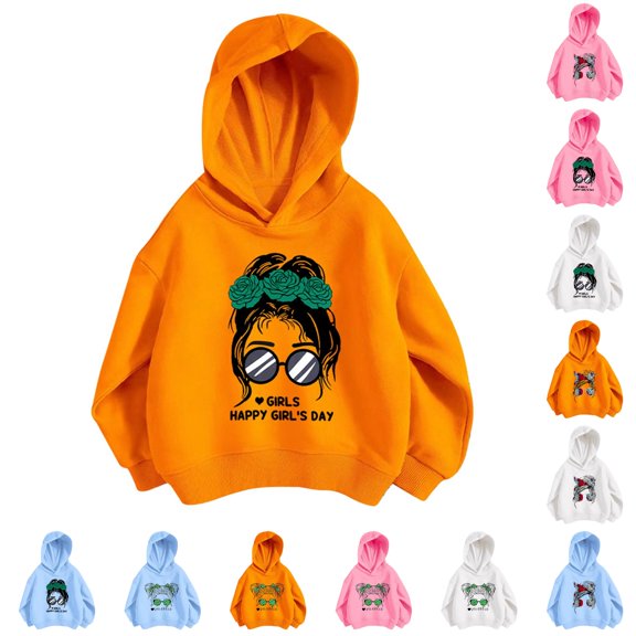 Oiyii Toddler Girl's Leopard Graphic Hoodie For Toddler Girls Long Sleeve Messy Bun Bandana Print School Casual Hooded Sweatshirt,WH4