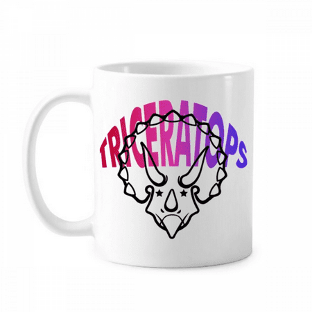 

Triceratops Face Dinosaurs Mug Pottery Cerac Coffee Porcelain Cup Tableware