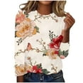 thumbnail image 2 of Aloohaidyvio Long Sleeve Tops,Fashion Women Casual Long Sleeve Printing Round Neck Loose T-Shirt Blouse Tops, 2 of 4