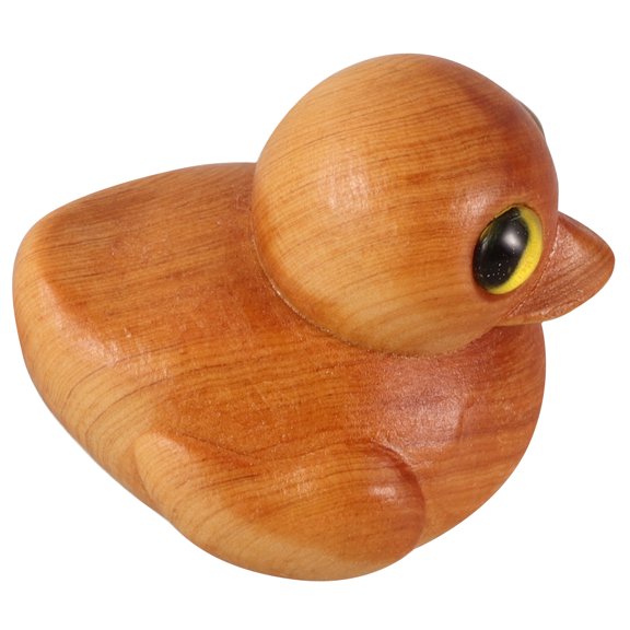 LIFKOME Charming Wooden Duck Figurine with Smooth Texture and Orange Color for Home Decor Small Statues