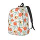 thumbnail image 1 of Disketp Peach print Canvas Backpack Lightweight Travel Daypack Student Rucksack Laptop Backpack-, 1 of 5