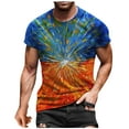 thumbnail image 2 of Kayannuo Mens T Shirts Short Sleeve Cotton Easter Men's Summer Casual Printed Short Sleeve Round Neck Top T-shirt Blouse Orange, 2 of 3