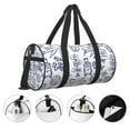 thumbnail image 5 of Xecao World Travel2 print Round Travel Duffel Bag is a foldable gym bag with an inner pocket, perfect for travel sports, 5 of 8