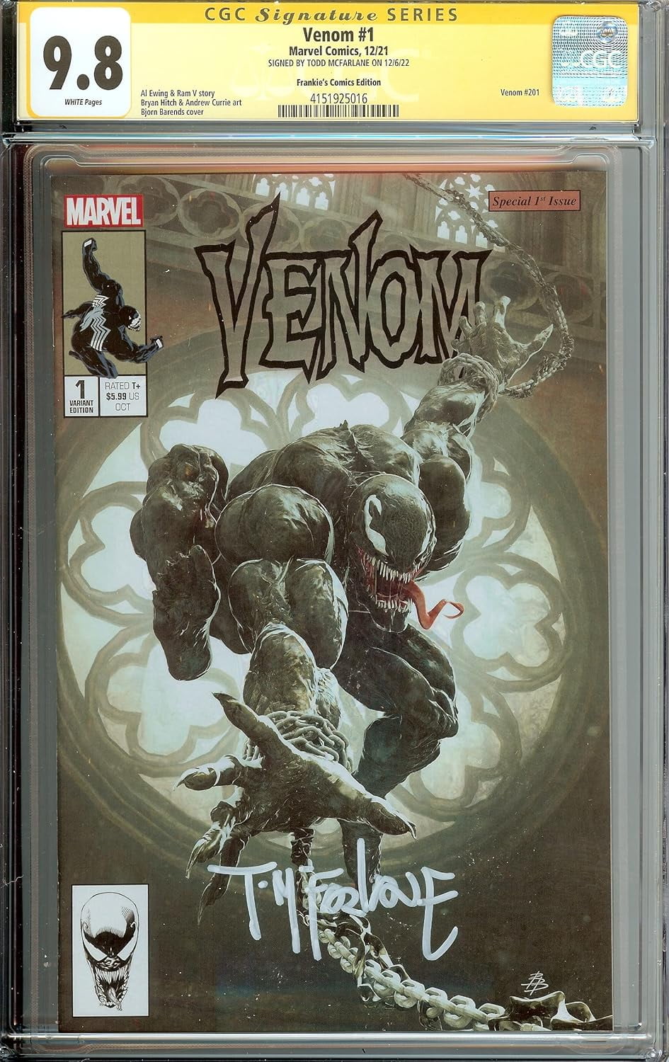 💥 Venom #1 💥 CGC 9.8 Signed McFarlane  Frankie Variant