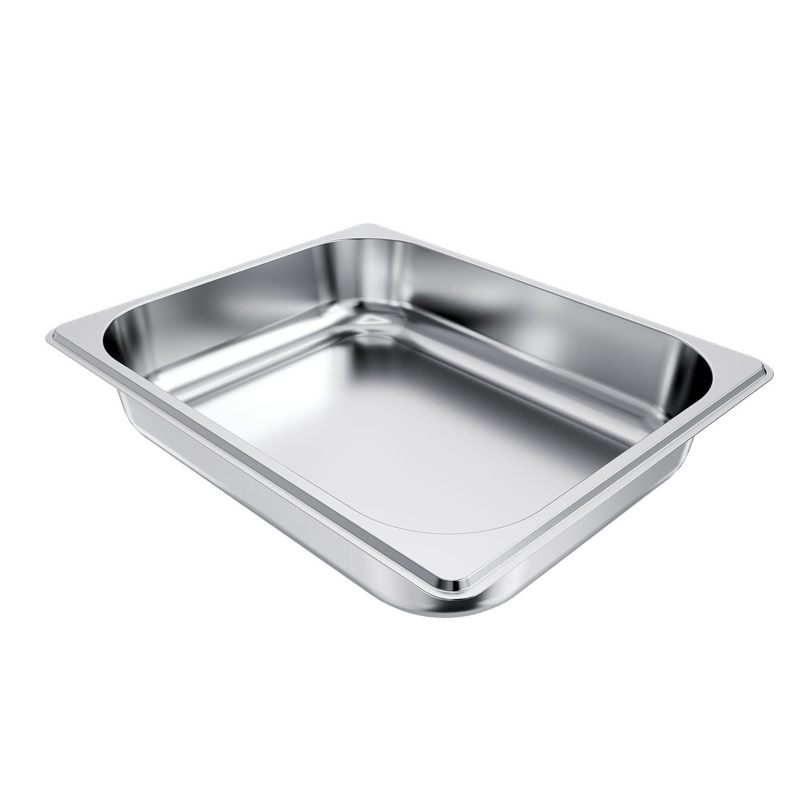Stainless Steel Hotel Pan 1/2 Size 2.5 Inch Deep 4-Pack 22 Gauge for Catering Buffet