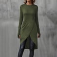 thumbnail image 2 of Ltctricy Long Sleeve Tops for Women Slim Fashion Spring Crewneck Long Shirts Slit Hem Basic Tunic Blouses, 2 of 7