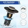 thumbnail image 2 of Neighborly Nook Upgraded 3 in 1 Bathroom Sink Stopper 2PCS Universal Pop Up Sink Drain Strainer,with Removable Stainless Steel Filter Basket Hair Catcher,for 1.1''~2.36'' Basin Hole,Oil Rubbed Bronze, 2 of 12
