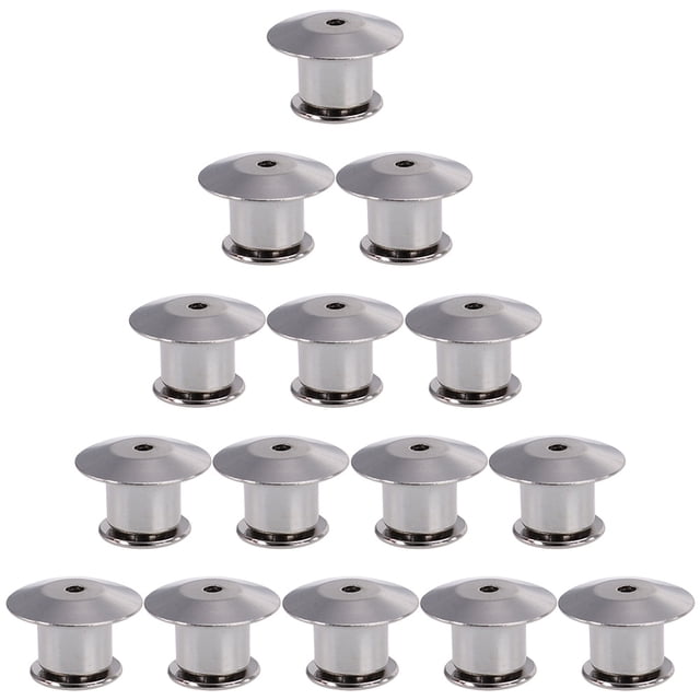 Shisuyan 15Pcs Alloy Pin Keepers Pin Back Lock Clamps Locking Clasp for Display Books