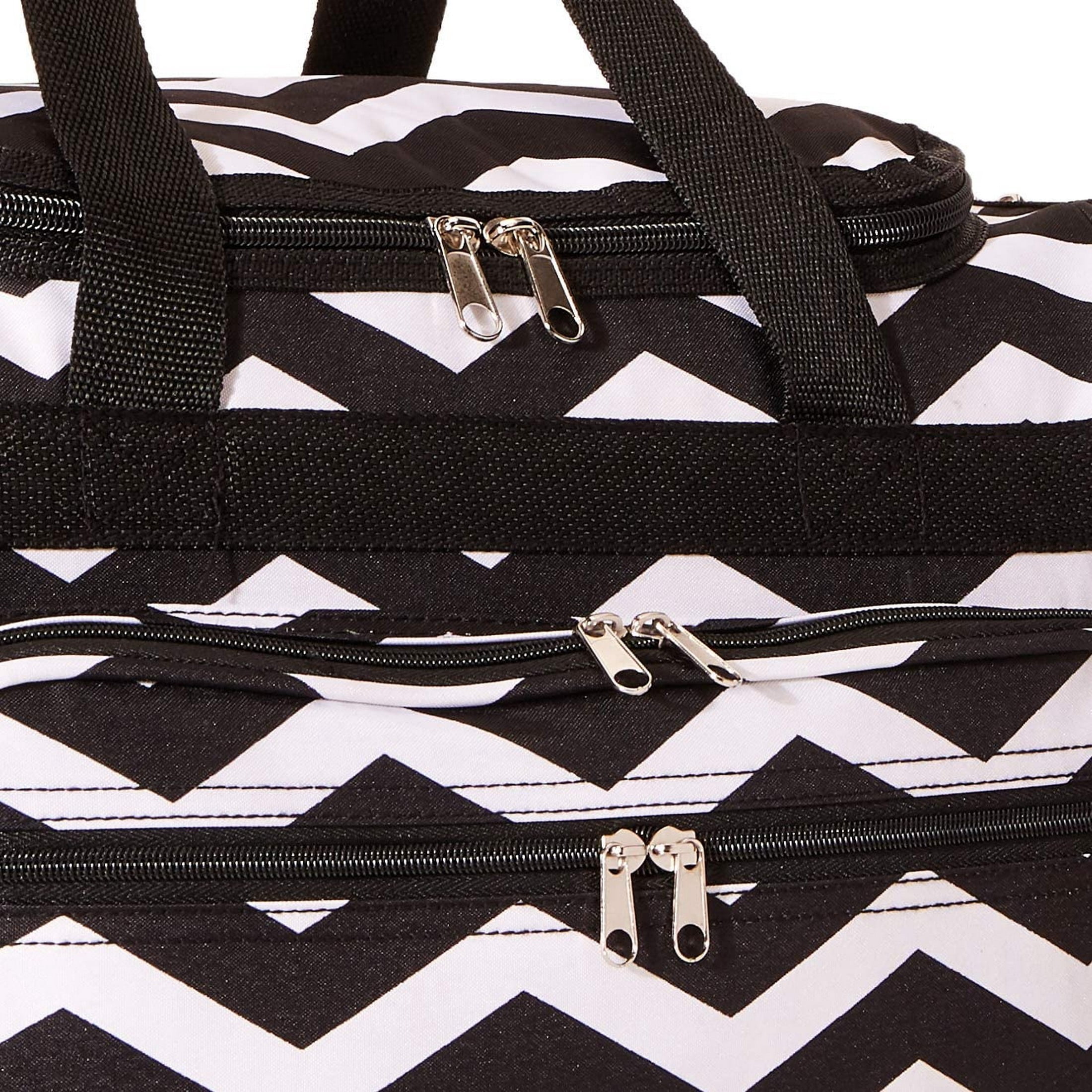 CalBags Chevron 19-inch Duffel Bag, Black White