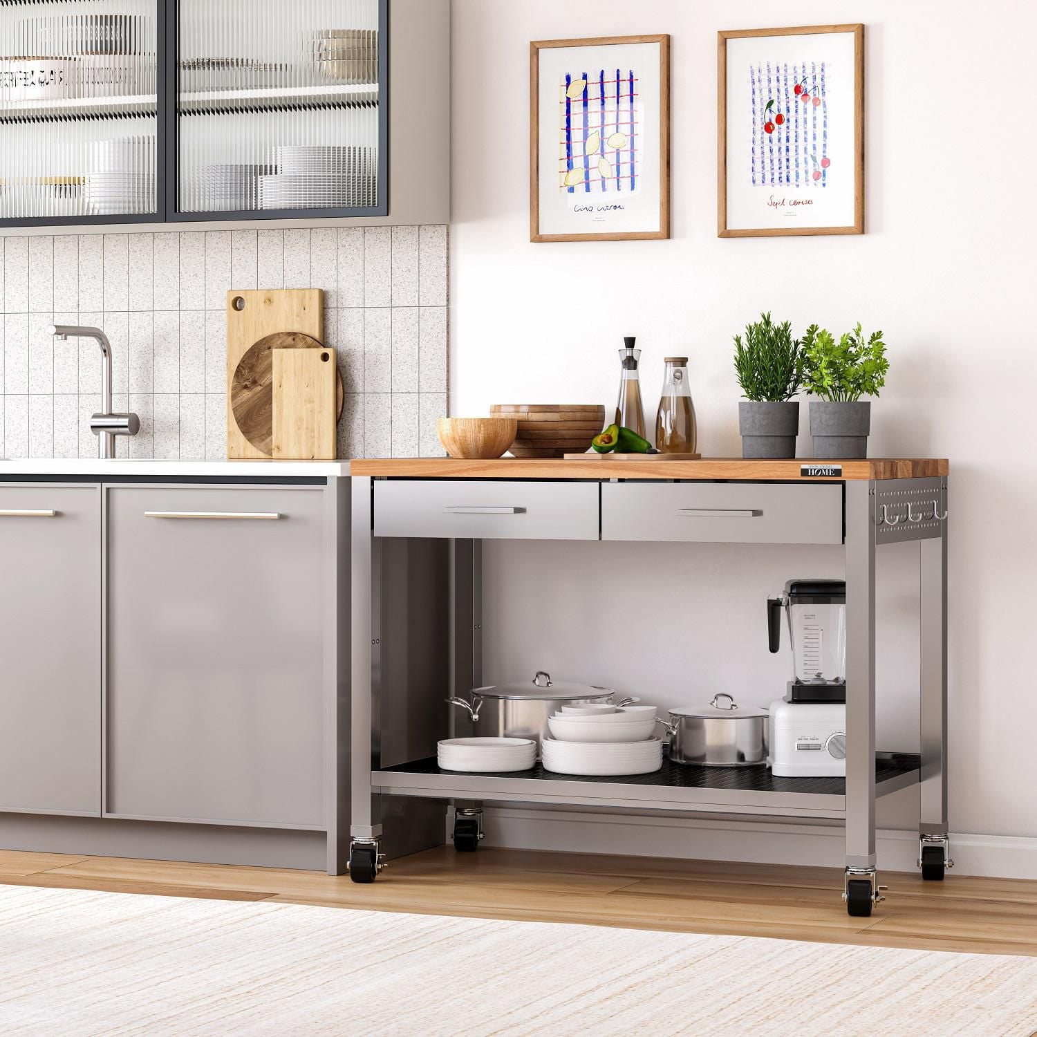 Table de travail Seville Classics, îlot central, 48" x 24" x 36"