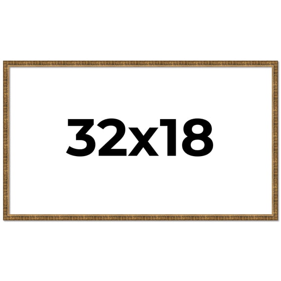 32x18 Frame Gold Picture Frame - Complete Modern Photo Frame Includes UV Acrylic Shatter Guard