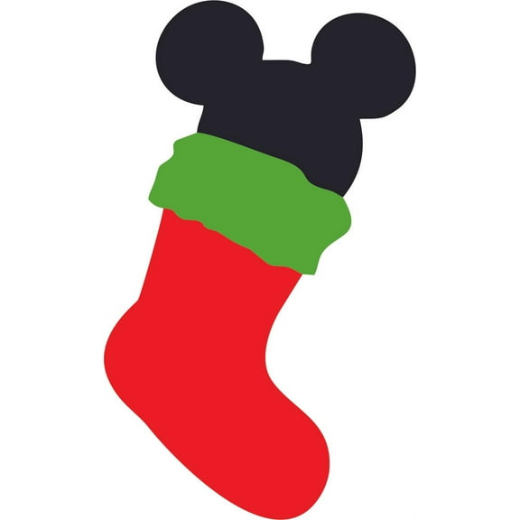 Stocking Cartoon Character Wall Art Vinyl Sticker Design Decal Girl Boy Kids Bedroom Nursery Kindergarten Fun Home Children Room Decor Sticker Wall Art Vinyl Decor Size (10x8 inch)