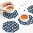 thumbnail image 7 of Pofeuu Space Puppy Print Leather Coasters Set of 6, Round Cups Mugs Mat Pad for Home Kitchen Heat Resistant Drink Coasters,Octagon, 7 of 7