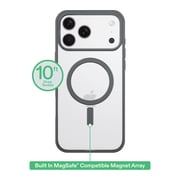 onn MagSafe Compatible Phone Case for iPhone 17 Pro Max - Metallic Gray/Clear