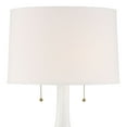 thumbnail image 2 of Possini Euro Design Natalia Country Cottage Table Lamp with Round Black Marble Riser 27" Tall White Floral Ceramic Drum Shade for Bedroom Living Room, 2 of 5