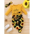 thumbnail image 2 of Dooleck Baby Girl Clothes Isn't She Lovely Outfit Bodysuit Sunflower Jogger Pant Set, 2 of 8