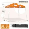 thumbnail image 4 of EAGLE PEAK 10x10 Slant Leg Pop Up Canopy Tent Easy One Person Setup Instant Outdoor Beach Canopy Folding Portable Sports Shelter 10x10 Base 8x8 Top(Orange Mushroom), 4 of 9