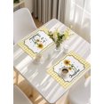 thumbnail image 5 of Sunflowers Placemats Set of 12, Yellow Floral Botanical Checkered Farmhouse Placemats for Dining Table, Place Mats for Kitchen Tabletop, Waterproof Wipeable Dining Table Mats Set, 5 of 9