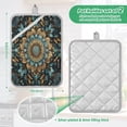 thumbnail image 3 of Two Pieces Of Square Heat Insulation Pad Oven Mitts 7x9.8 Inch Oven Microwave Kitchen Cooking Baking Beautiful Green Pattern, 3 of 7