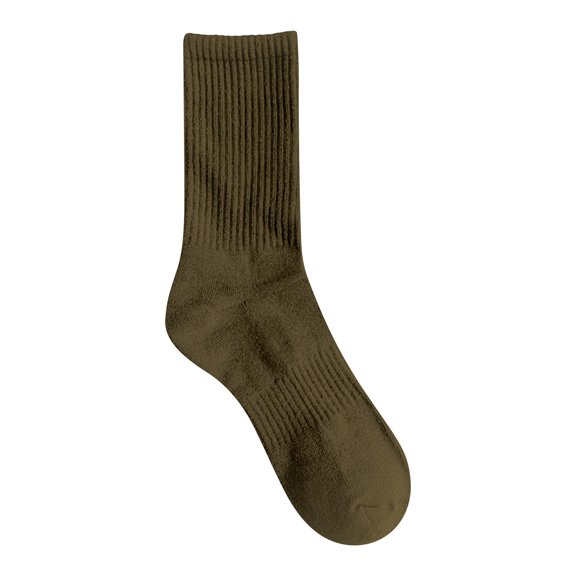 knitted Crew Socks for Men Thick High Sweat Absorbent Sock Lightweight Casual Gym Athletic Running Socks 1 Pair Army Green One Size