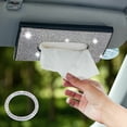 thumbnail image 2 of Caja de pañuelos para visera de coche Bling Bling, de piel sintética, hecha a mano, con cristales brillantes, para mujer, 2 of 5