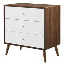 Dresser Drawer Chest, Walnut White, Wood, Mid Century Bedroom Living, Modern Contemporary HB35653