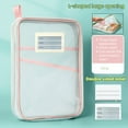 thumbnail image 3 of Sylvtty Mesh Zipper Pouch File Bag A4 Letter Size 3-Layer Transparent File Bag with Handle Document Organizer for School Travel Office, 3 of 7