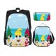 thumbnail image 1 of Disketp Gnomes On The Beach Mochila Estampada de Gran Capacidad con Lonchera y Estuche, Set de 3 Piezas para Estudiantes, 1 of 7