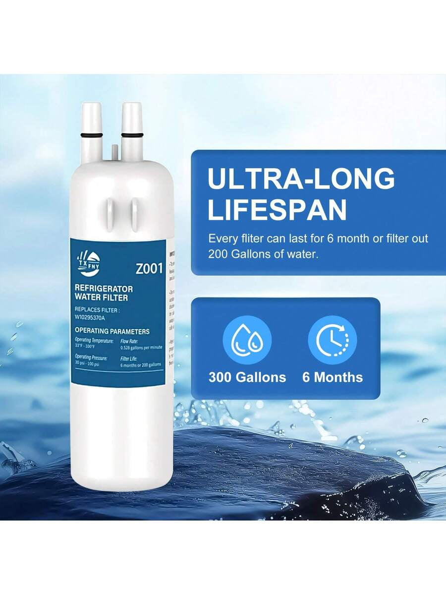 W10295370A EDR1RXD1 Refrigerator Water Filters,Compatible With Whirlpool Refrigerator Water Filter 1, Compatible With W10295370, EDR1RXD1, P4RFWB,  46-9081,  46-9930, White,Z001