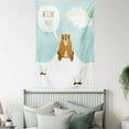 thumbnail image 4 of Groundhog Day Collection Tapestry, Welcome Spring in Speech Bubble Funny Cartoon Marmot, Wall Hanging for Bedroom Living Room Dorm Decor, 40W X 60L Inches, Pale Blue Ginger White, by Ambesonne, 4 of 5