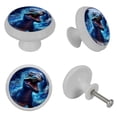 thumbnail image 4 of Starry Dinosaur Fluorescent Drawer Pulls with Screws: Round Knobs, 4-Pack, Glow-in-the-Dark, Suitable for Cabinets, Wardrobes, Dressers - Furniture Decor, 4 of 6