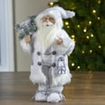 thumbnail image 5 of Northlight 16" White Frost Standing Santa Claus Christmas Figurine with Lantern, 5 of 5