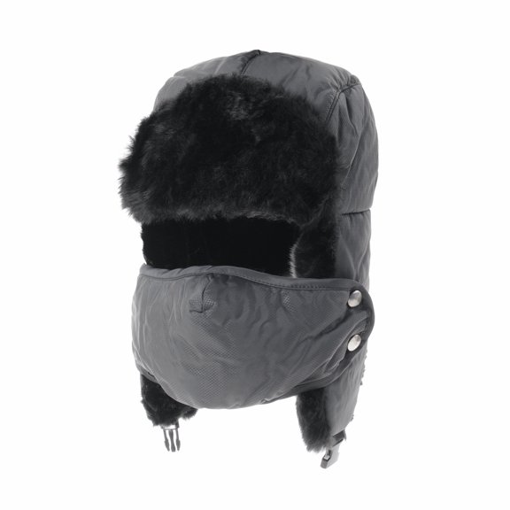 WITHMOONS Ear Flap Cap Trapper Hat Russian Wind proof Trooper Faux Fur SL7138 (Grey)