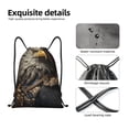thumbnail image 3 of Yiaed Noble Style Bald Eagle Print Drawstring Bags Drawstring Backpack Bulk String Back Pack Gym Sport Bag-Small, 3 of 5