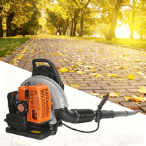 Seipouy 63CC Backpack Gas Powered Leaf Blower, Commercial 665CFM 3HP 2-Stroke Powerful Lightweight Gasoline Grass Lawn Blower with Harness Air-Cooled & Fuel Tank for Yard Lawn Care, Snow Removal