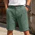 thumbnail image 2 of Wrtxtat Mens Casual Shorts Italian Style Adjustable Waist Front Button down Naples Shorts with Pockets Fashion Summer Beach Business Golf Shorts Green XL, 2 of 8