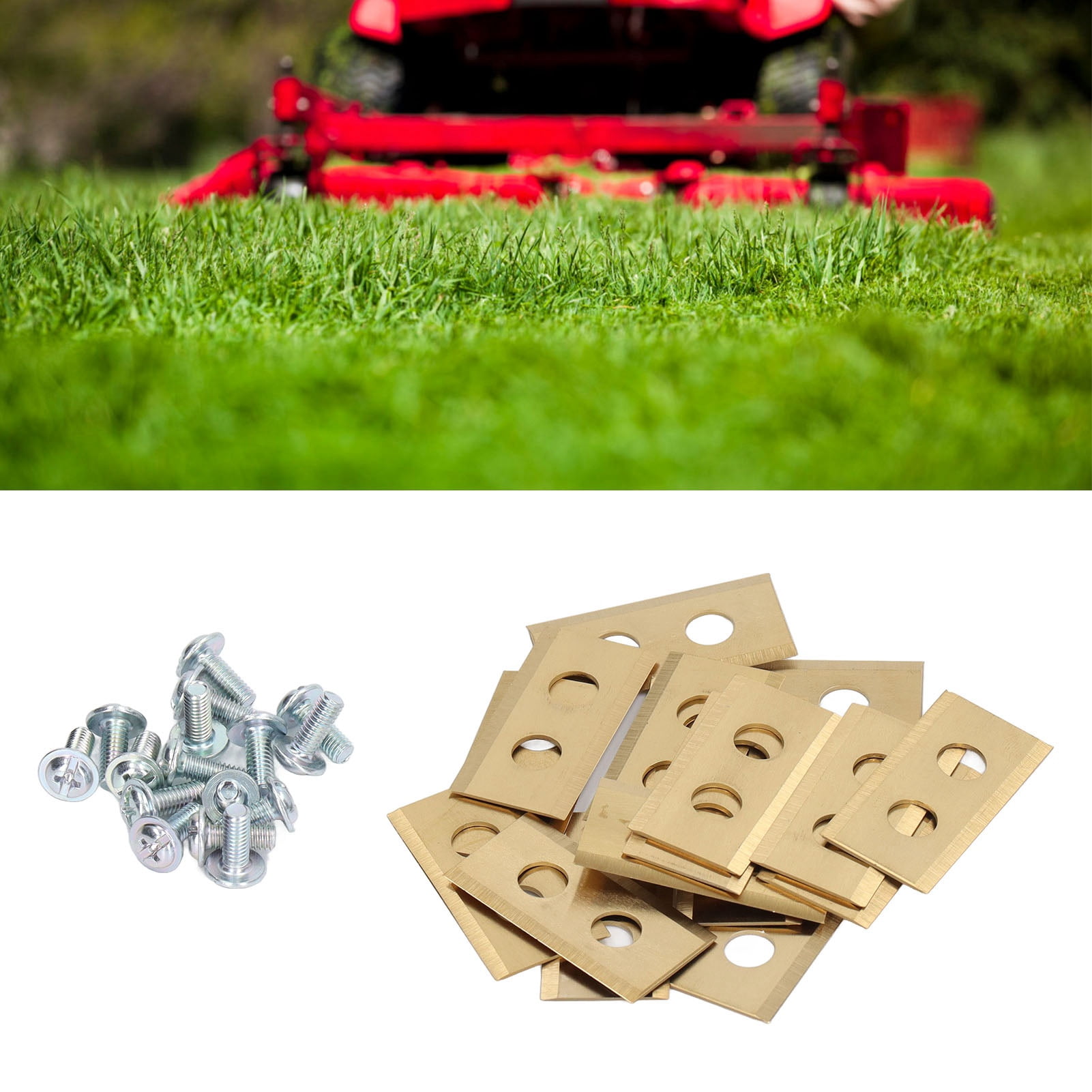 BIMZUC 30PCS Lawn Mower Endurance Blade Set, Stainless Steel Titanium Replacement Blades for Worx Landroid Robotic Mowers S300 S500i M500 M700 M1000i (1.4 x 0.8 inches / 3.5 x 2 cm)
