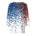 thumbnail image 4 of Women’s Long Sleeve Crew Neck Star Print Casual Pullover Top Gradient Pattern Lightweight Loose Fit Blouse for Everyday Wear Blue L, 4 of 5