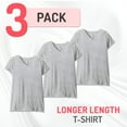 thumbnail image 2 of Aquaguard Women's Fine Jersey V-Neck Longer Length T-Shirt (3 Pack), 2 of 7